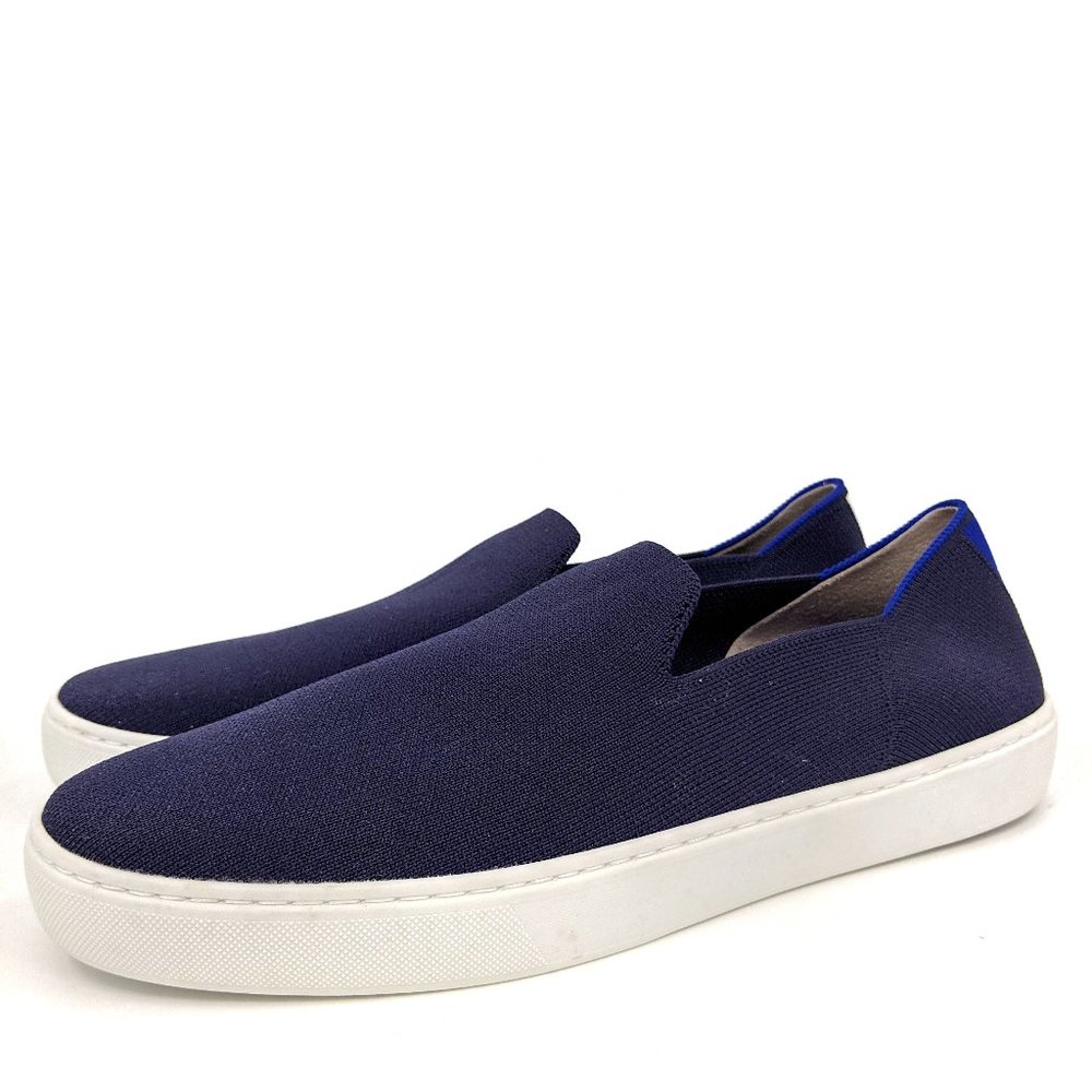 ROTHY'S The Sneaker Navy Blue Knit Striped Sz 11.5